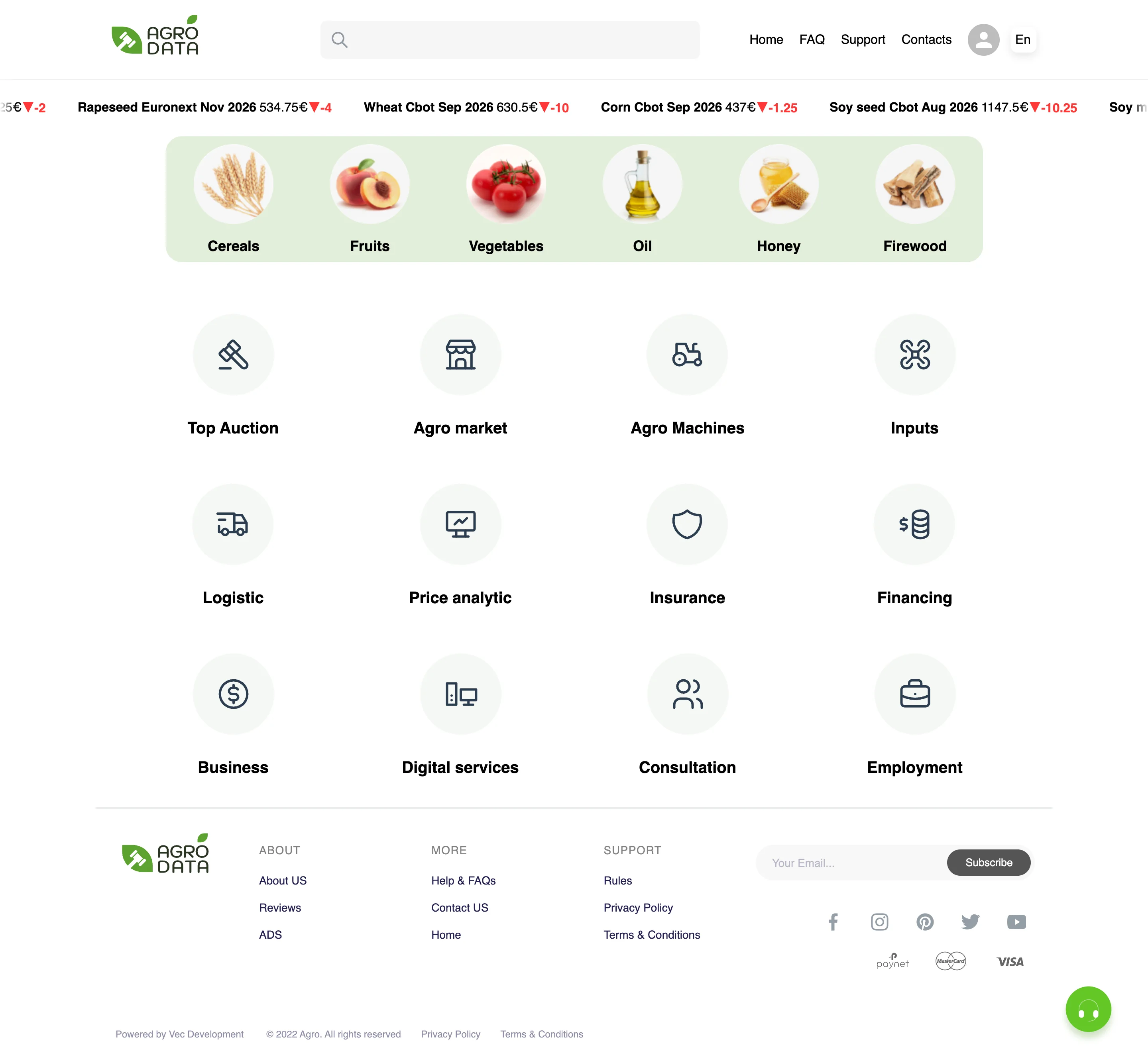 AgroData — Agro-industrial Auctions on a laptop screen