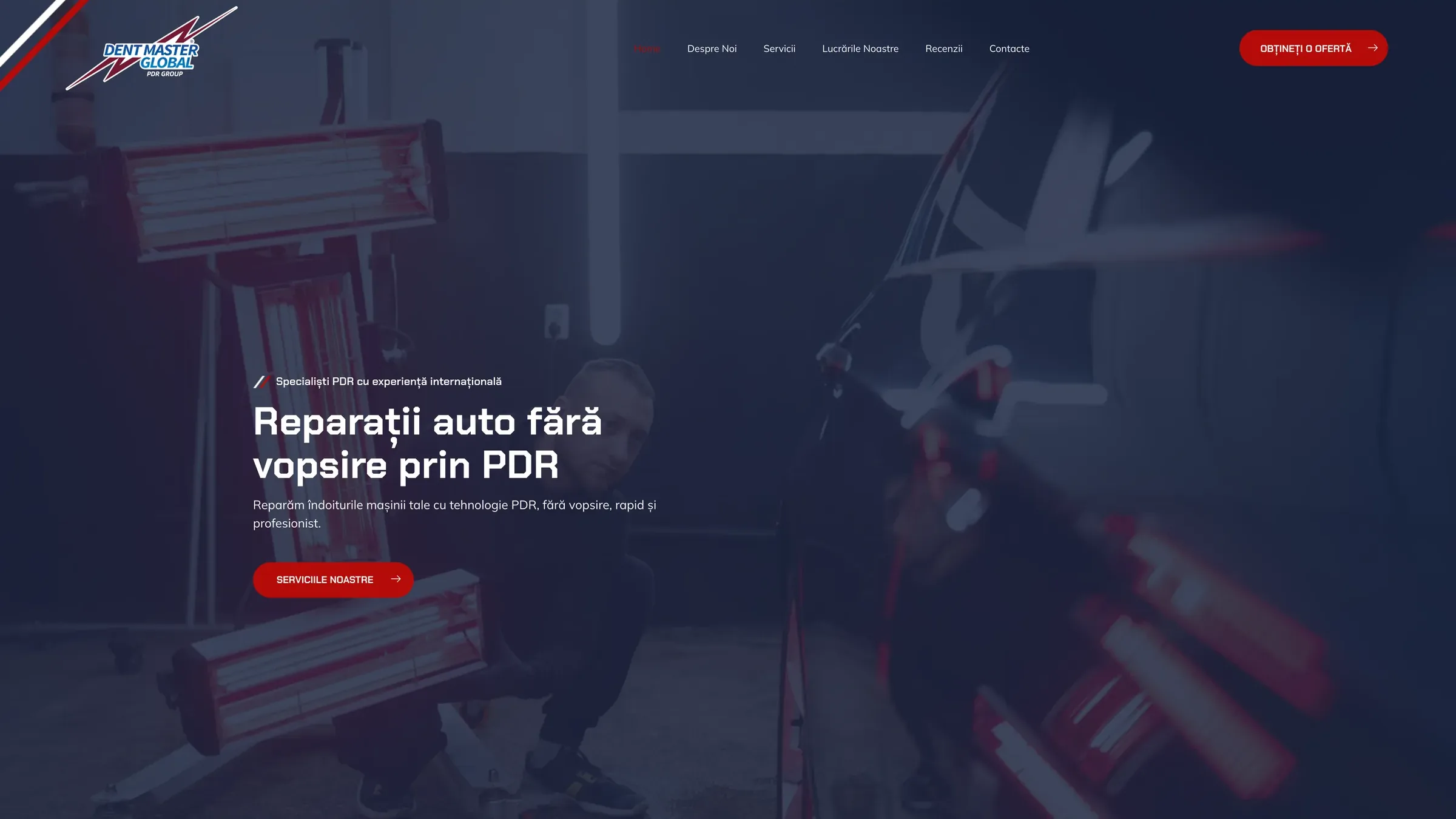 Сайт Dent Master Global по бескрасочному удалению вмятин